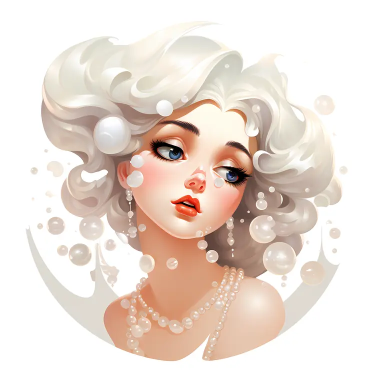 Elegant Pearl Lady Illustration