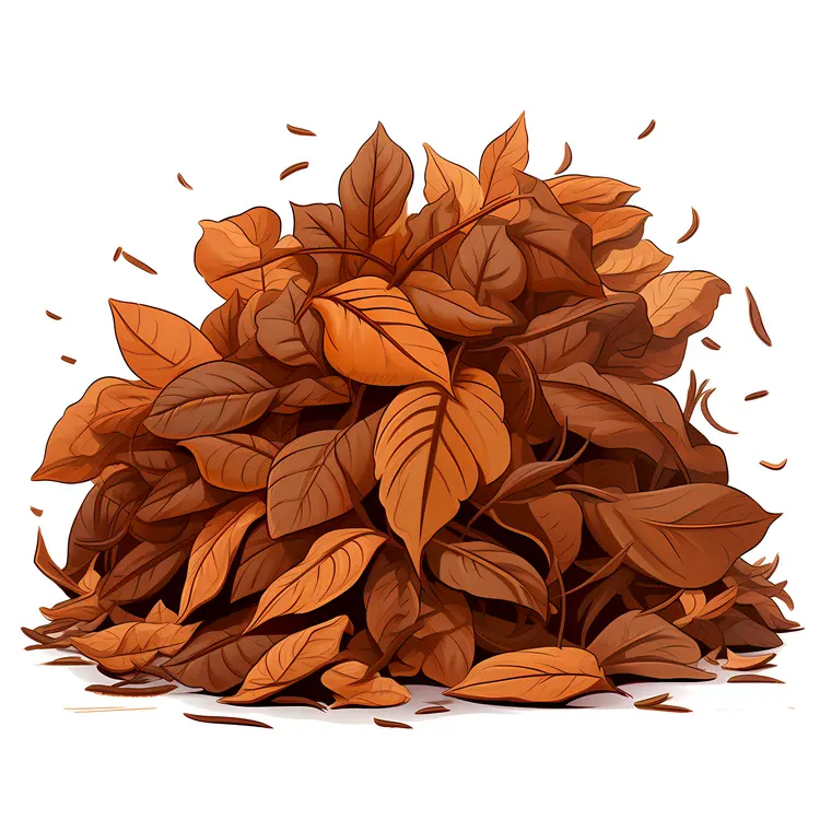 Pile of Brown Autumn Leaves
