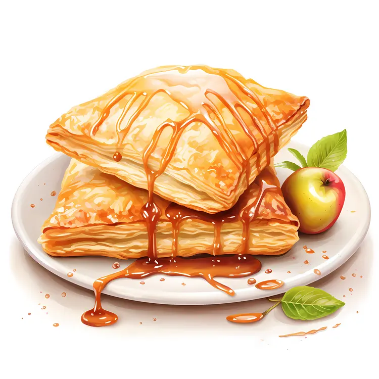 Delicious Apple Pastry with Caramel Sauce