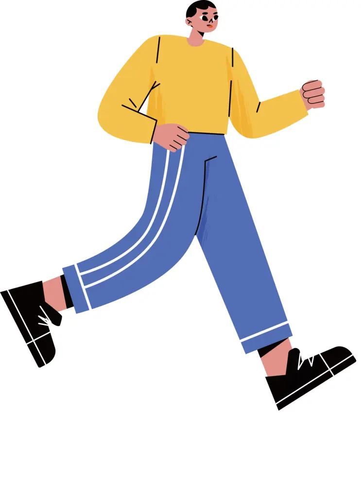 Running Man in Yellow Shirt
