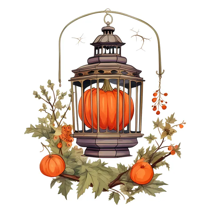 Pumpkin in Autumn Lantern