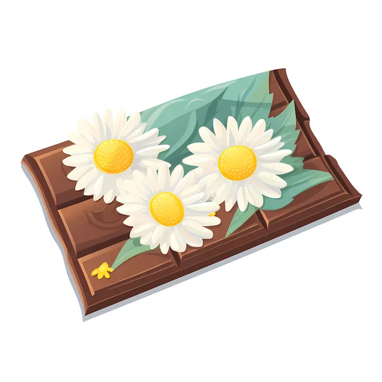 Chocolate Bar with Decorative Daisies