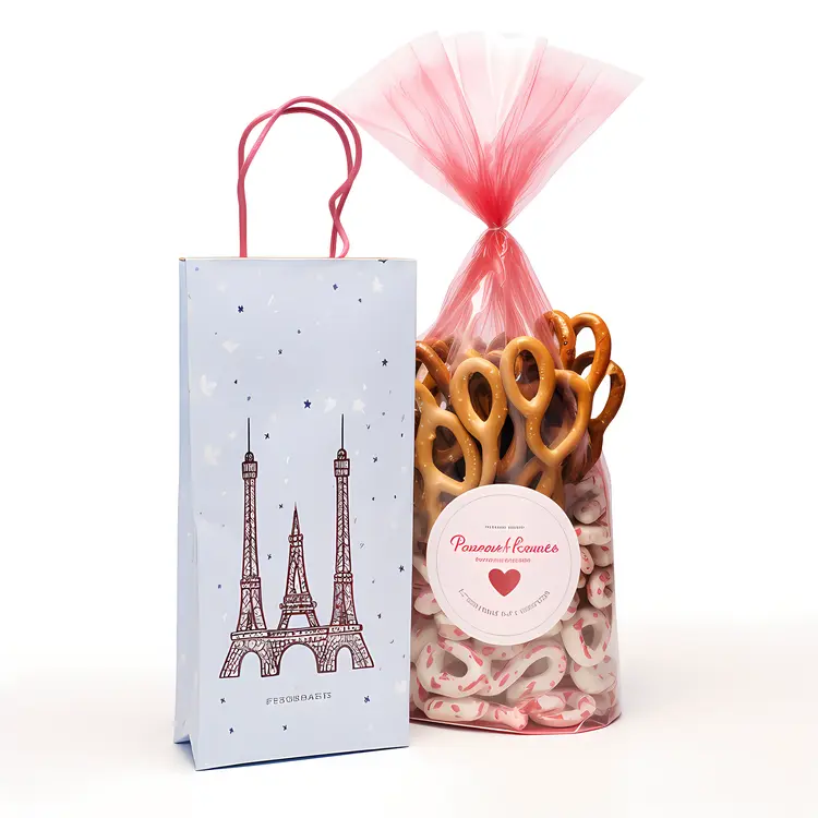 Pretzels in Eiffel Tower Gift Bag