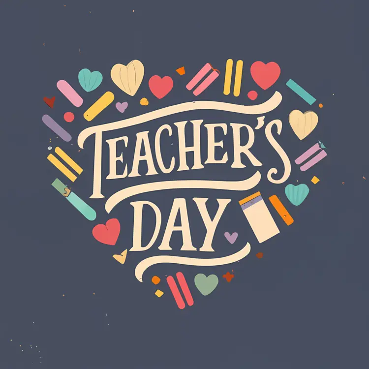 Colorful Hearts for Teacher's Day