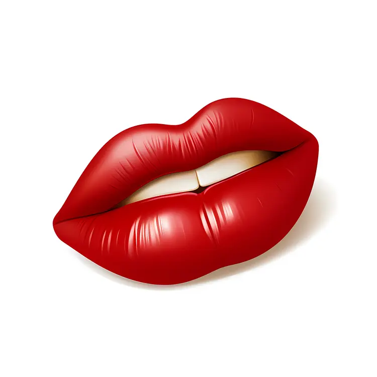 Shiny Red Lips Illustration
