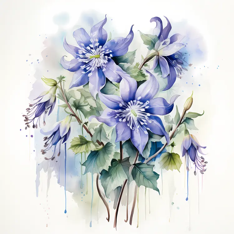 Blue Flowers in a Floral Painting