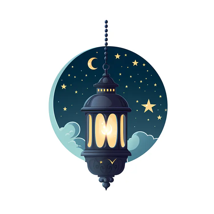 Hanging Lantern with Night Sky
