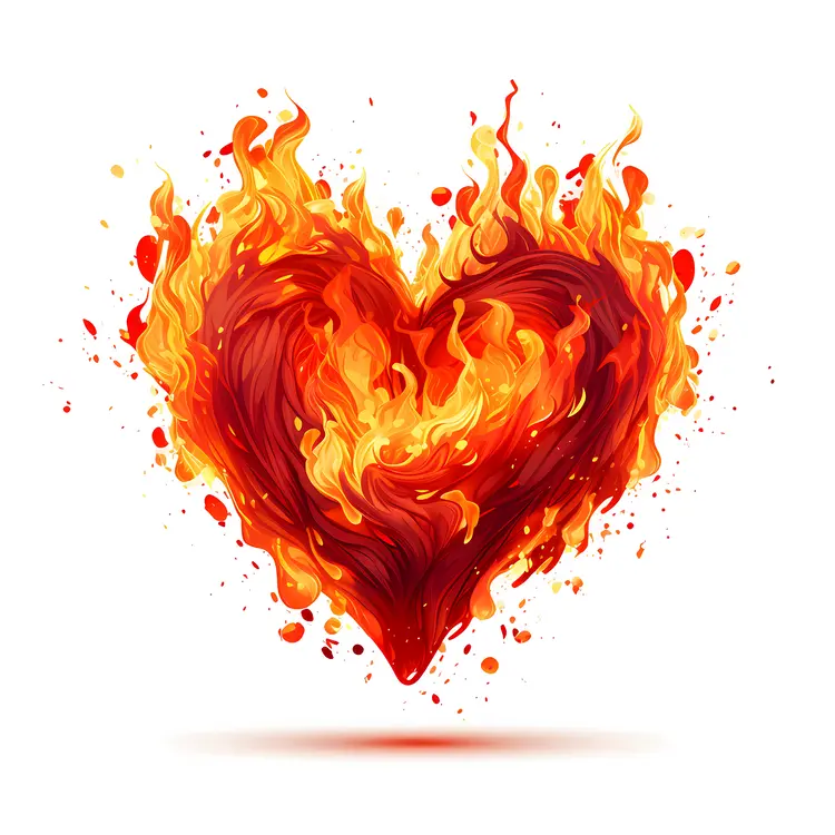 Heart on Fire Illustration