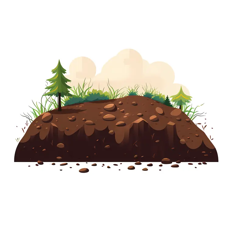 Soil and Plants Illustration