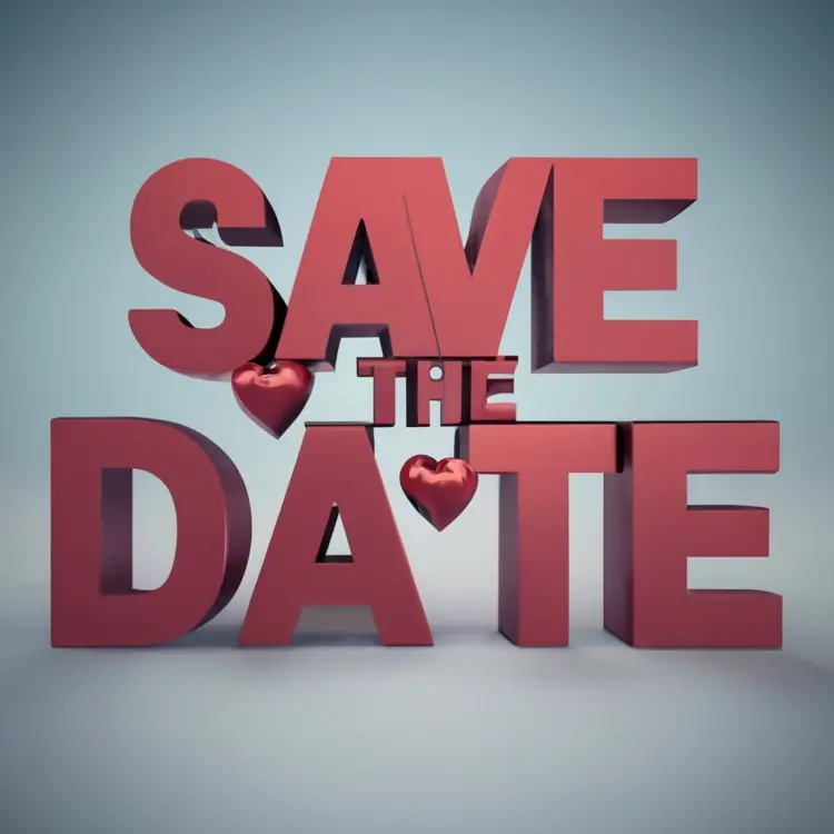 Save the Date Announcement with Hearts