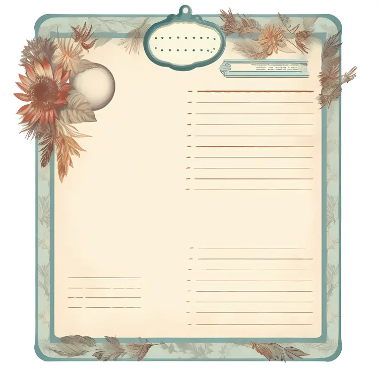 Autumn Themed Clipboard with Flowers