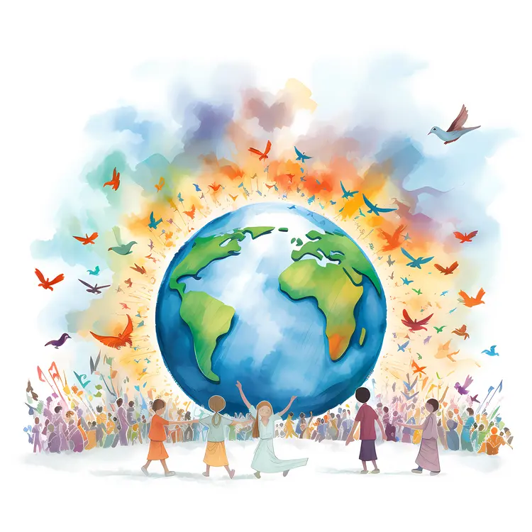 People and Birds Around the Earth