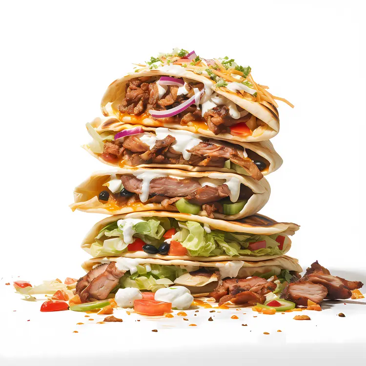 Tower of Burritos with Fresh Ingredients