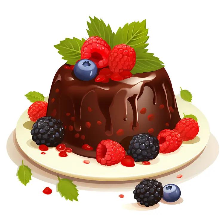 Chocolate Cake with Fresh Berries