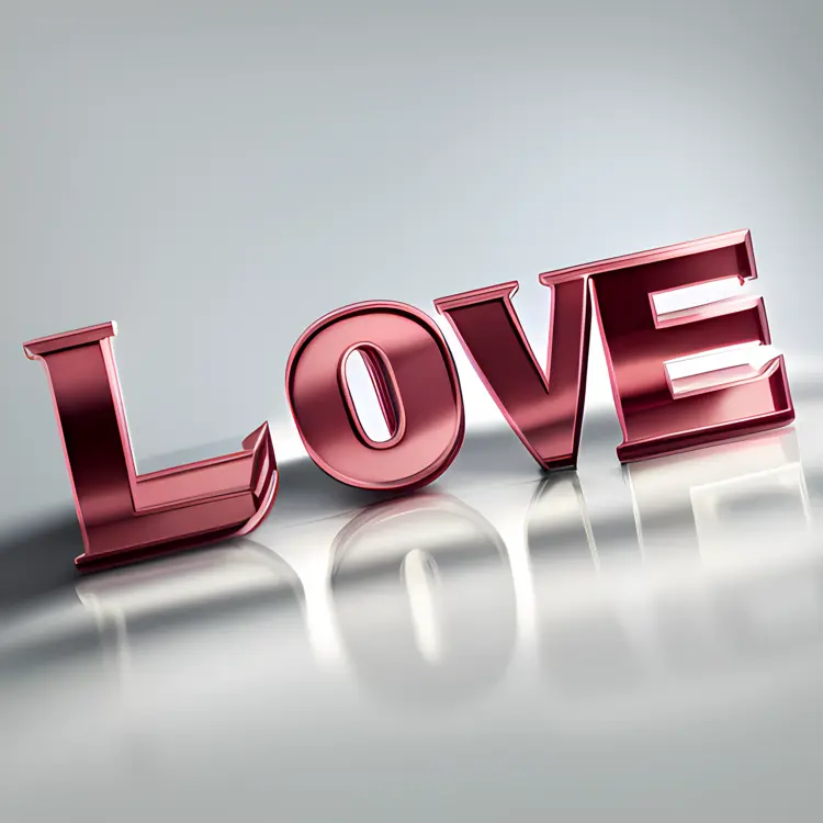 Metallic Love Text