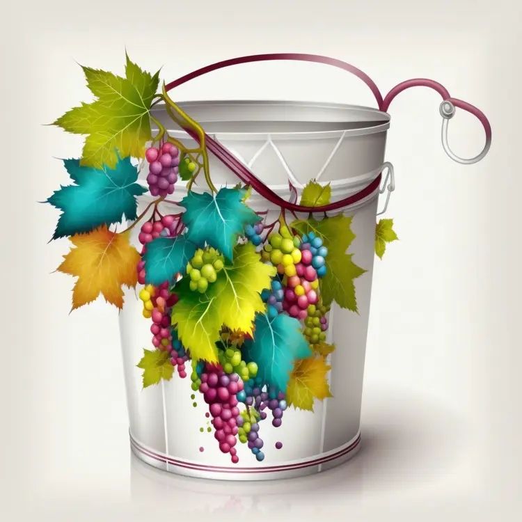 Colorful Grapes in a White Bucket