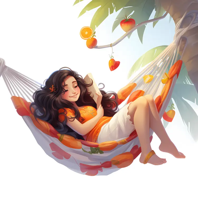 Woman Relaxing in a Hammock Under a Tree