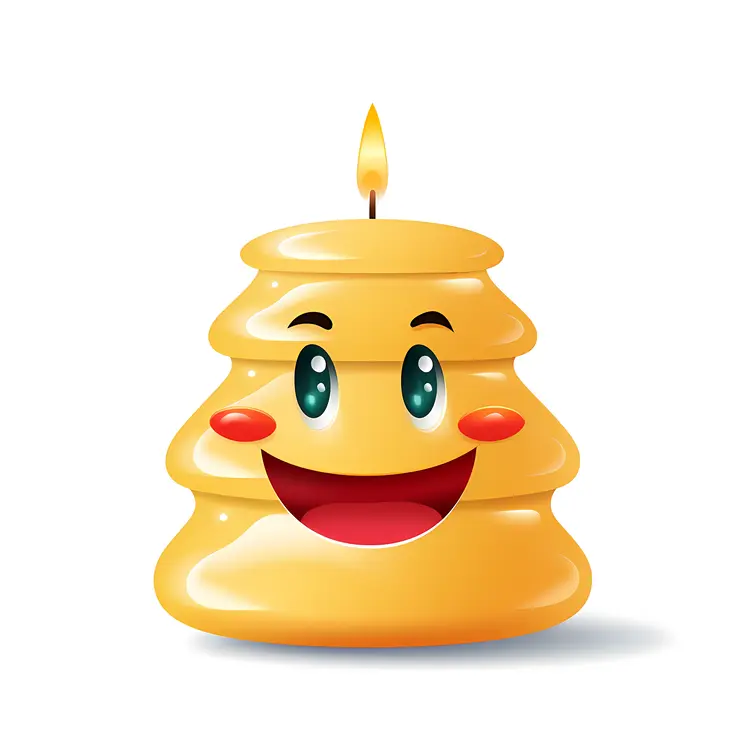 Cute Yellow Candle with a Happy Face