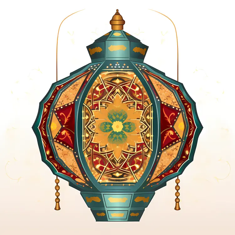 Colorful Decorative Lantern with Intricate Designs