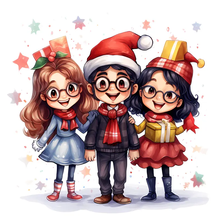 Children with Christmas Gifts