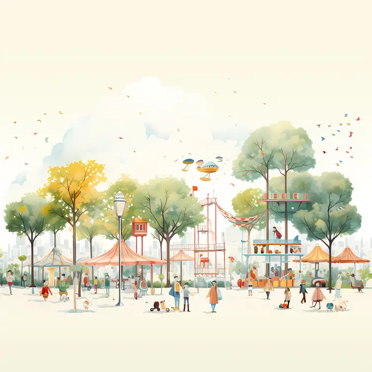Lively Playground in a Park