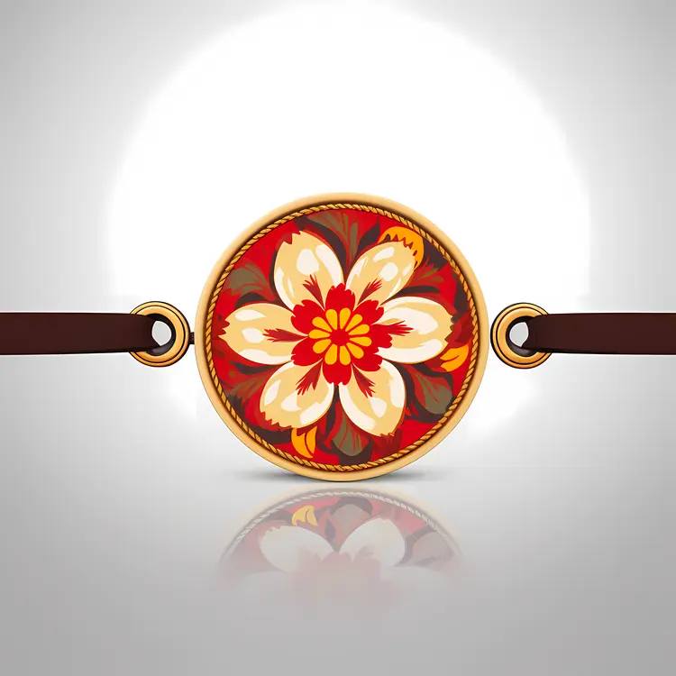 Elegant Floral Design Bracelet with Leather Strap