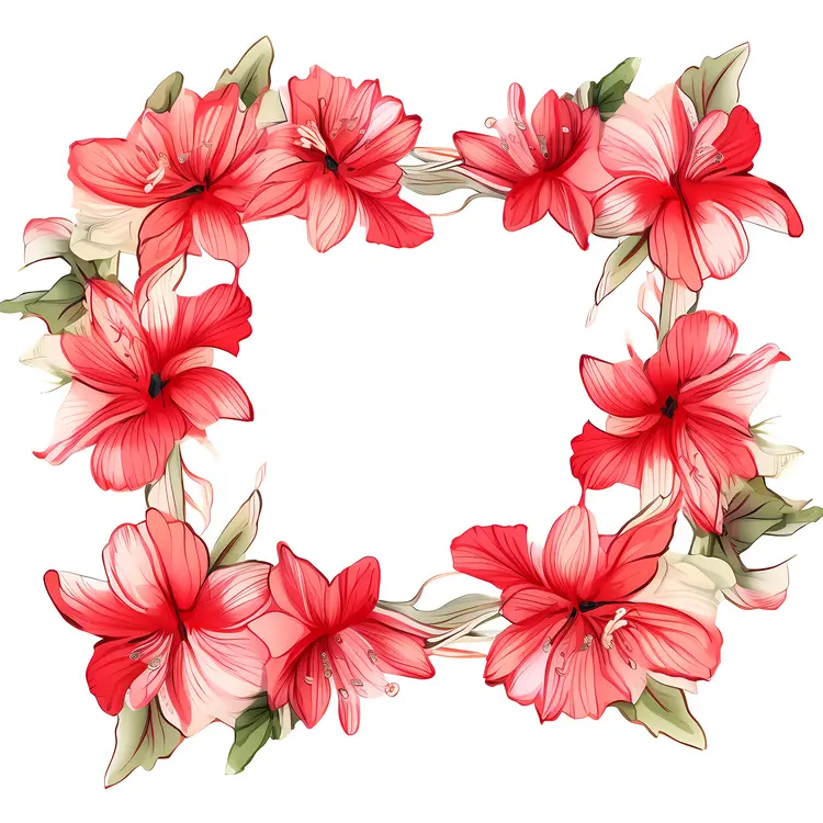 Red and White Flower Frame