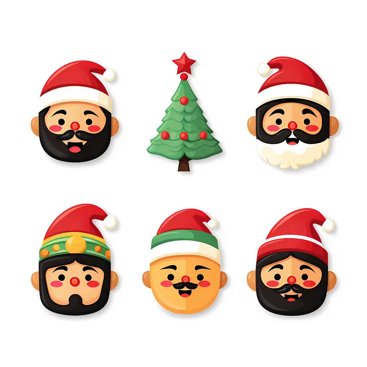 Christmas Faces and Tree Ornaments