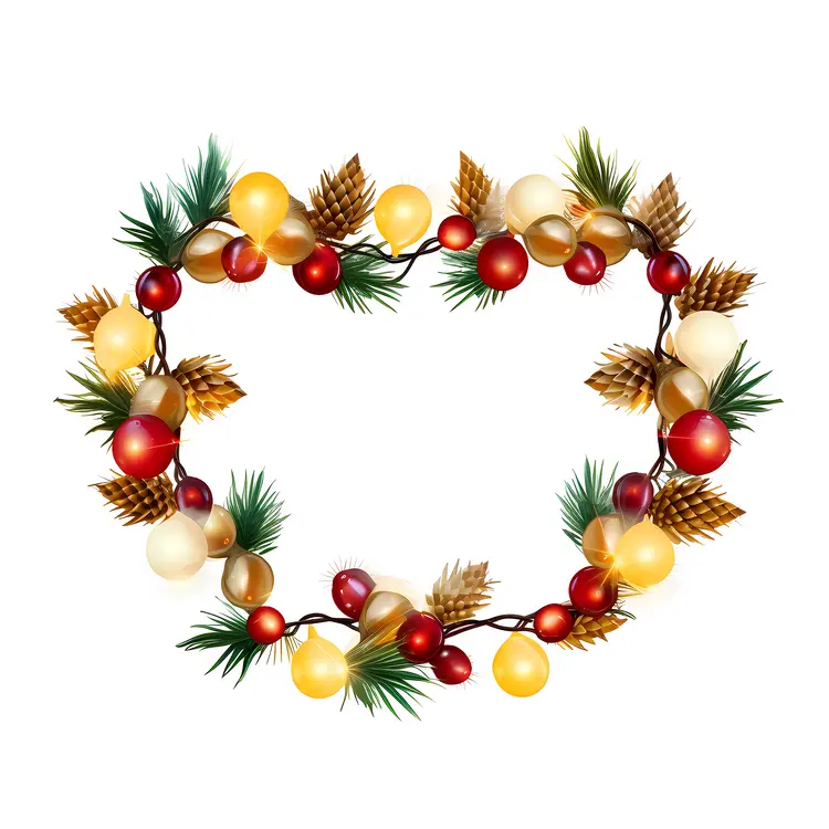 Christmas Wreath with Pine and Baubles