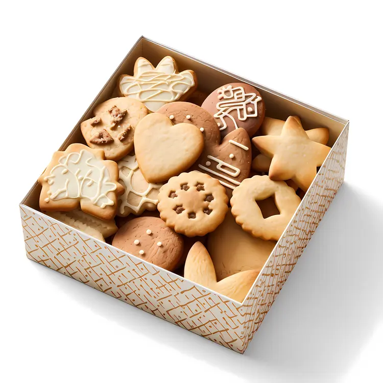 Assorted Decorative Cookies in a Gift Box