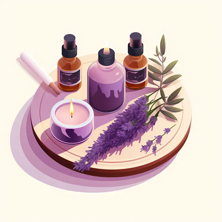 Lavender and Bottles for Aromatherapy