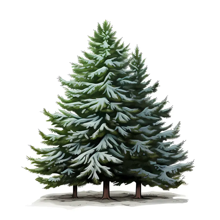 Snowy Pine Trees in Winter