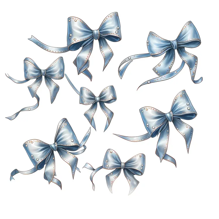 Collection of Blue Decorative Bows