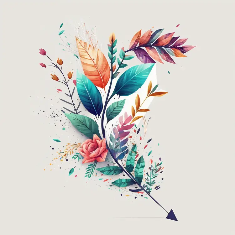 Beautiful Floral Arrow Illustration