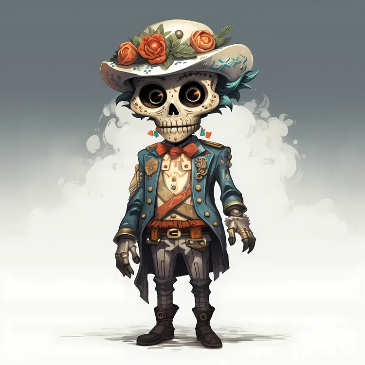 Skeleton with Hat for Day of the Dead