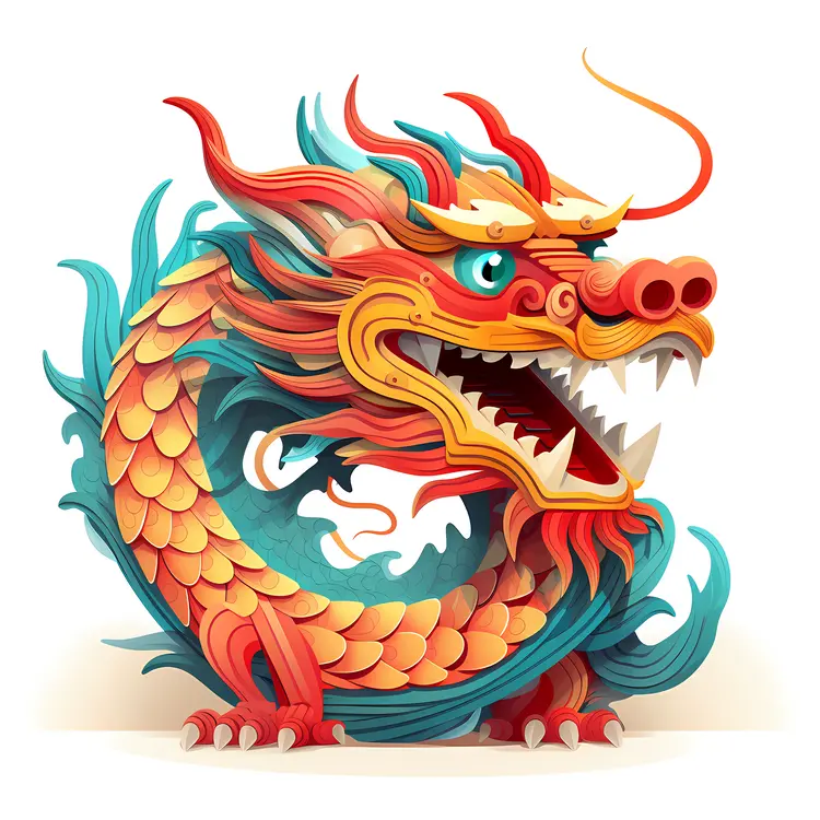 Coiled Dragon Illustration
