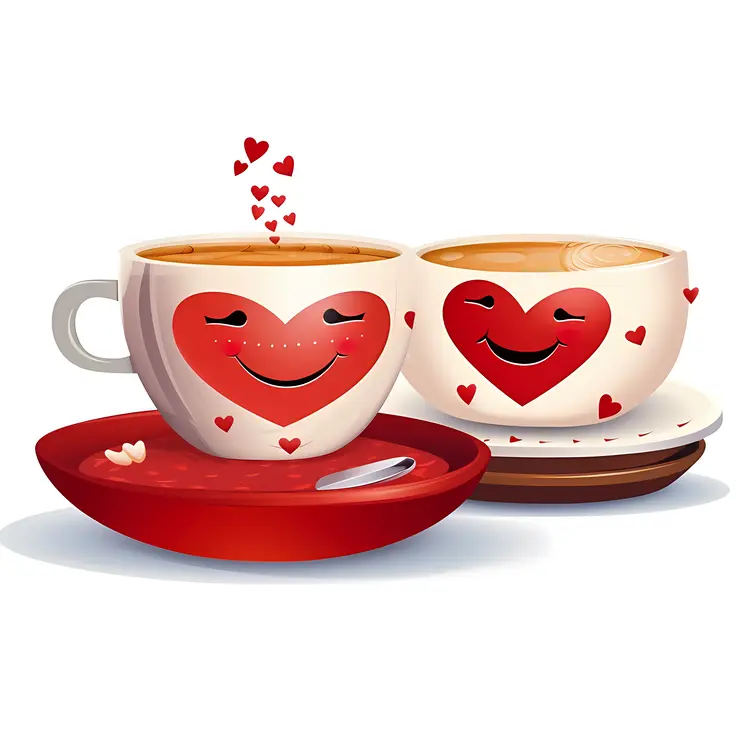 Cute Heart Coffee Cups