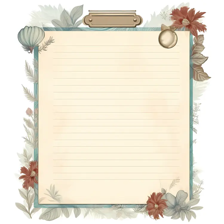 Vintage Floral Notepad with Decorative Flowers