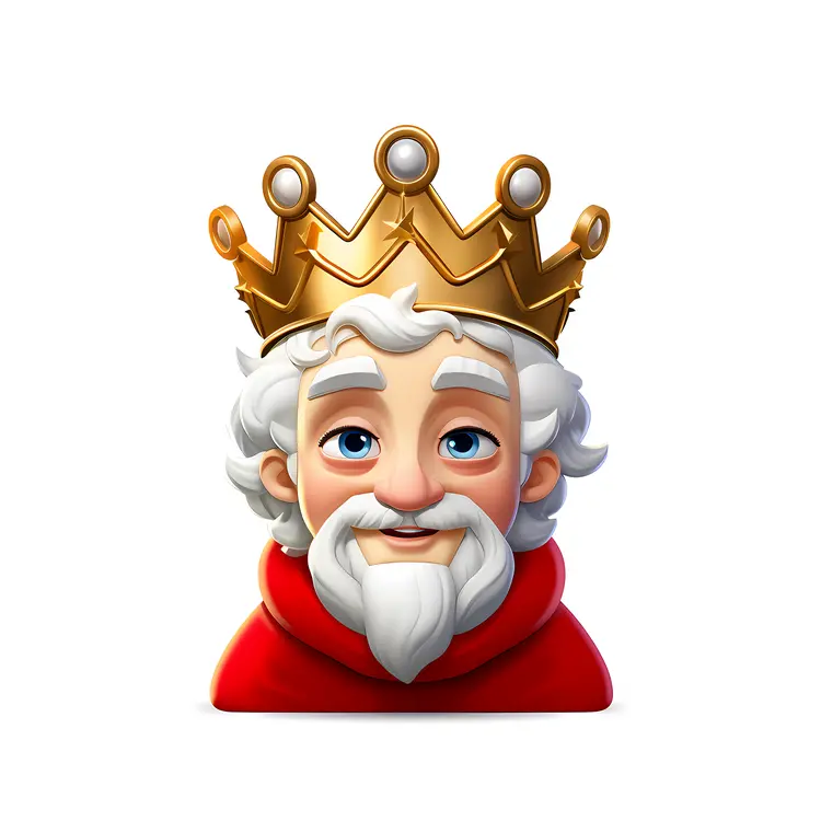King with Golden Crown and White Beard