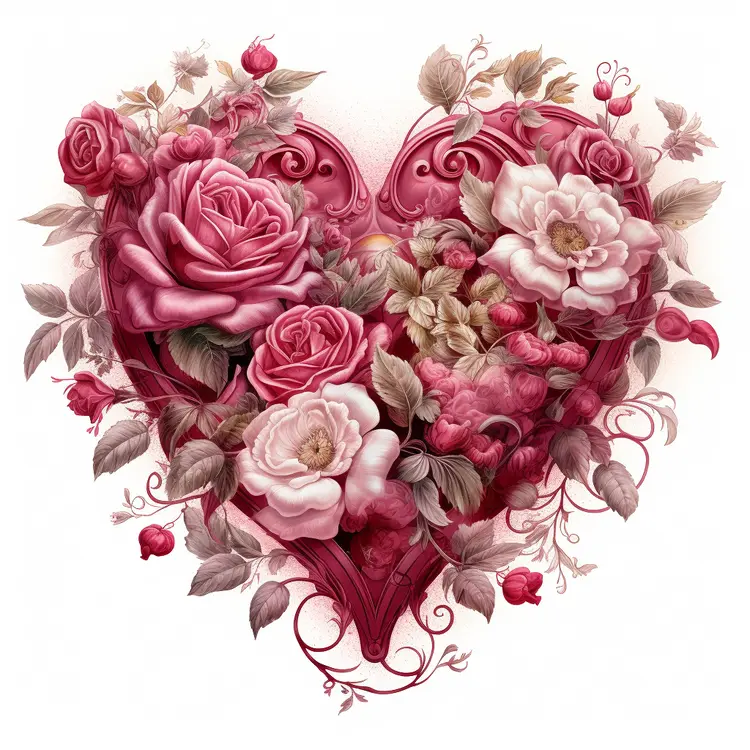 Heart-shaped Floral Arrangement with Pink and White Roses