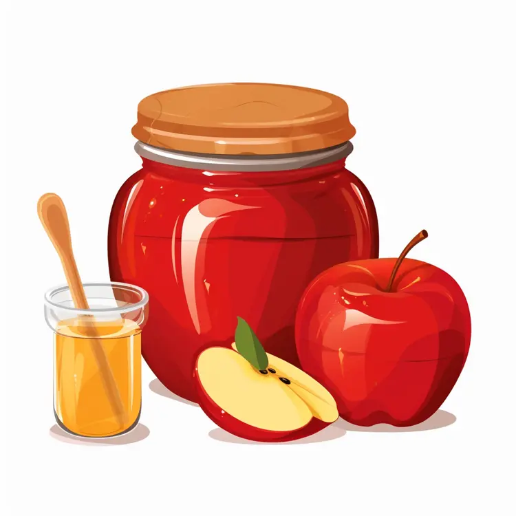 Honey Jar with Apples for Rosh Hashanah