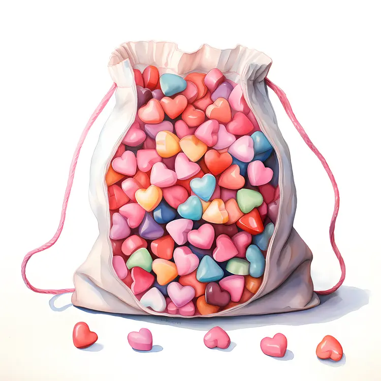 Bag of Multicolored Hearts