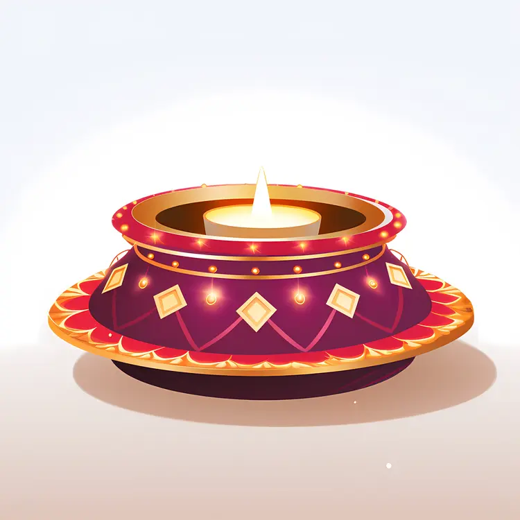 Traditional Diya Lamp for Diwali Celebration