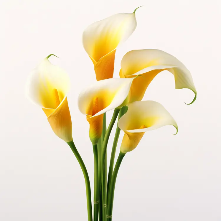 Elegant Yellow and White Calla Lilies