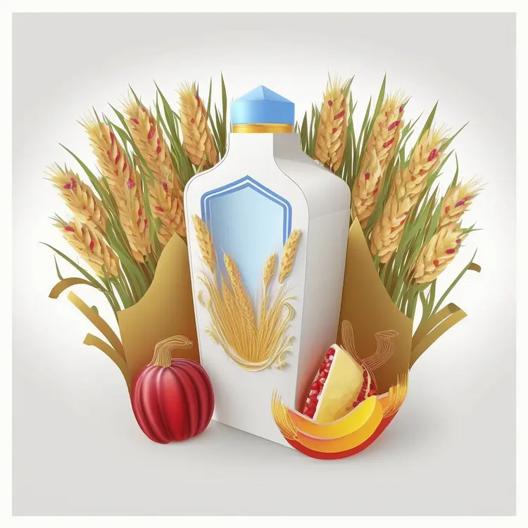 Decorative Bottle with Wheat and Fruits