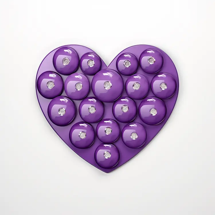 Shiny Purple Heart-Shaped Decorative Item