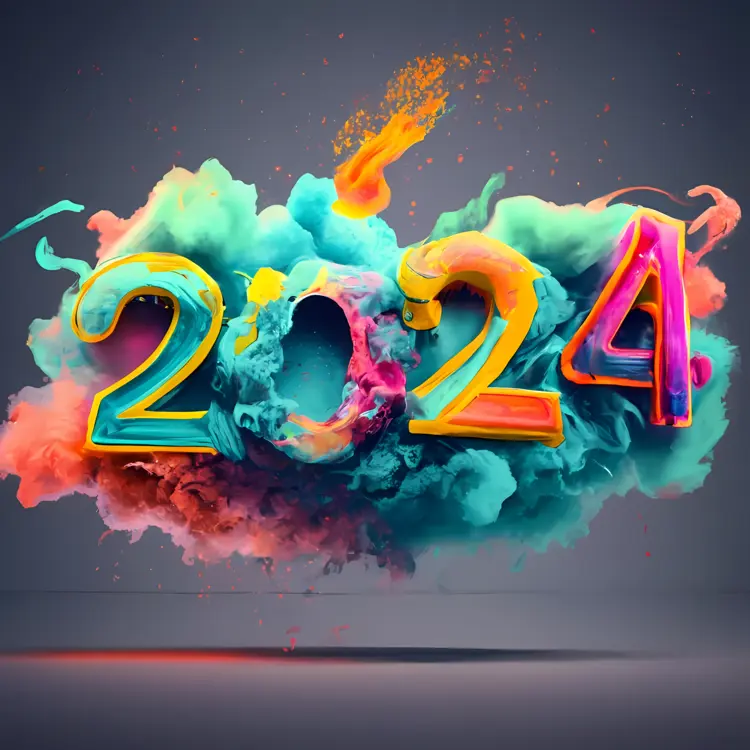 Colorful 2024 with Smoke