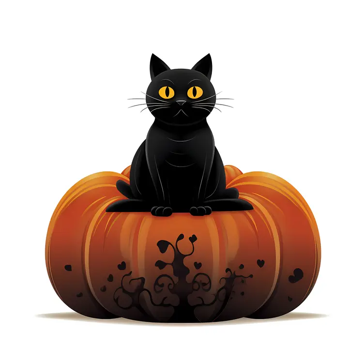 Black Cat in a Pumpkin