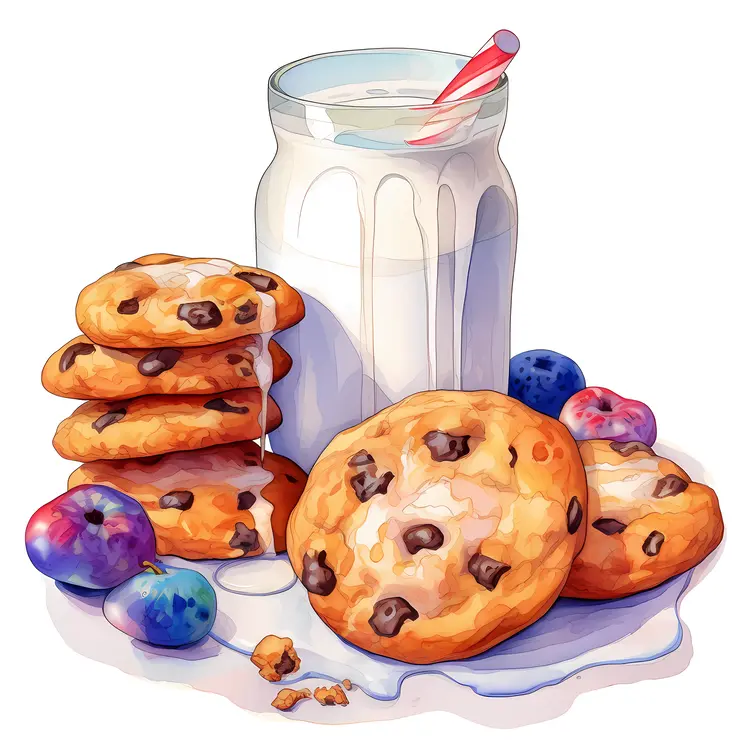 Delicious Chocolate Chip Cookies with Milk