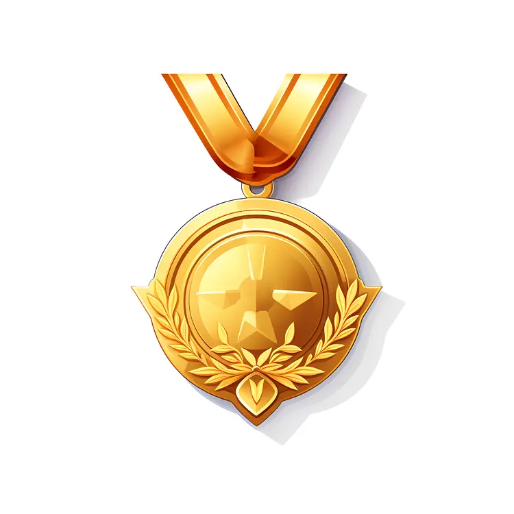 Gold Medal with Ribbon